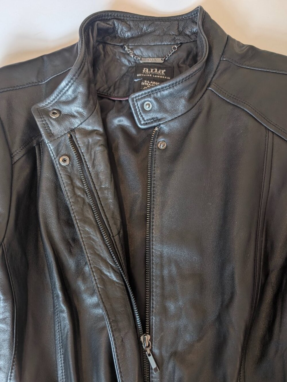 ANA lambskin jacket with moto style - Picture 4 of 6